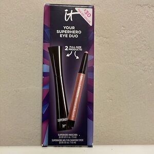 2pc IT Cosmetics Superhero Mascara & No-Tug Shadow Stick in Silk Armour